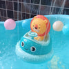 Children Bathroom Electric Rotating Cup Water Spray Bathing Puzzle Water Toy(Blue Lion)