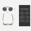 Retro Round Metal Sunglasses Unisex Design UV Protection Glasses(Black+Gray)