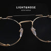 Retro Round Metal Sunglasses Unisex Design UV Protection Glasses(Gold+Grey)