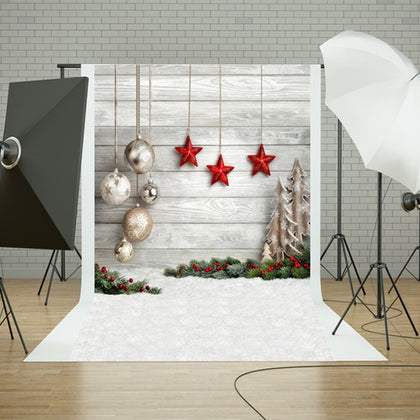 1.5m x 2.1m Snow Ground Wooden Wall Party Festival Setting Photography Background Cloth