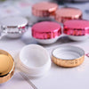 Portable Beauty Lens Care Double Box Contact Lens Case(Rose Gold)