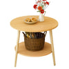 Creative Round Coffee Table Bedside Table Modern Minimalist Double Side Table, Size:40x45cm, Color:Beech