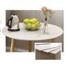 Creative Round Coffee Table Bedside Table Modern Minimalist Double Side Table, Size:40x45cm, Color:Beech