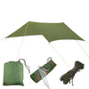 Ultralight Outdoor Portable Hammock Awning Hanging Tent Wear-resisting Large Multi-functional Mat Foldable Anti-UV Waterproof(Army Green)