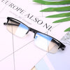 Anti Blu-ray Business Eye Glasses for Men Metal Frame Plain Glass Spectacles(Silver Frame)