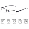 Anti Blu-ray Business Eye Glasses for Men Metal Frame Plain Glass Spectacles(Silver Frame)