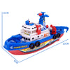 Electric Fishing Fire Boat Baby Shower Toy with Water Spray & Light & Sound Function