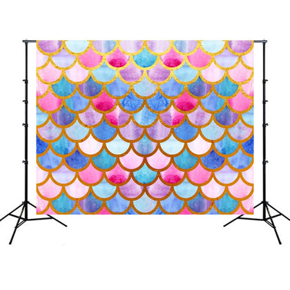 2.1m x 1.5m Mermaid Scales 3D Childrens Birthday Party Photo Photography Background Cloth
