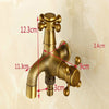 Copper Antique Washing Machine Faucet one Point two Pairs Single Cold 4 Points Faucet