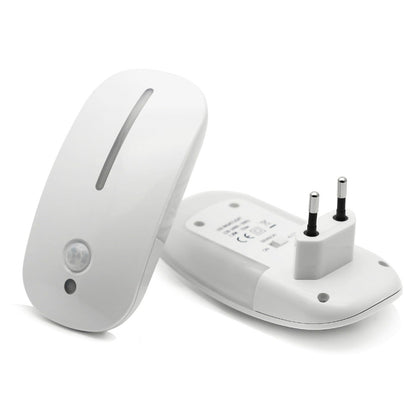 Human Body Induction Auto Sensor Smart Warm White LED Night Light Emergency Lamp, AC 110-240V, EU Plug