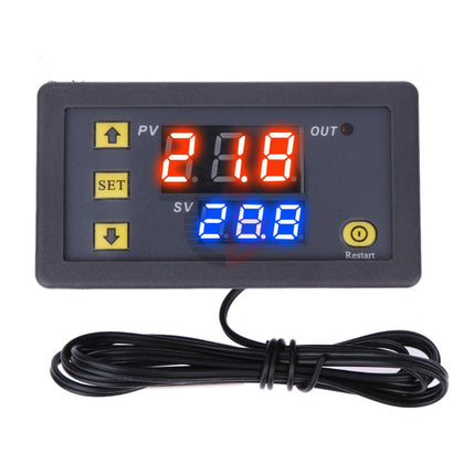 High-precision Microcomputer Intelligent Digital Display Switch Thermostat, Style:12V Power Supply(Red Display)