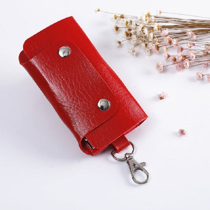 2 PCS Leather Car Key Cover Key Case(Red)