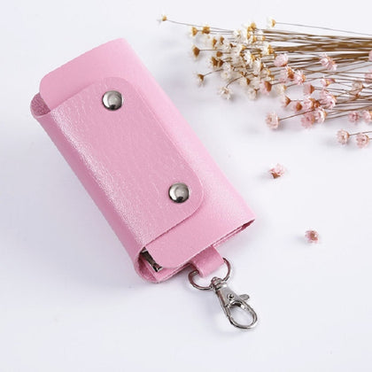 2 PCS Leather Car Key Cover Key Case(Pink)