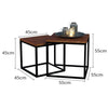 Vintage European and American Style Garden Multifunctional Wrought Iron Wood Coffee Table(55x55x55cm)
