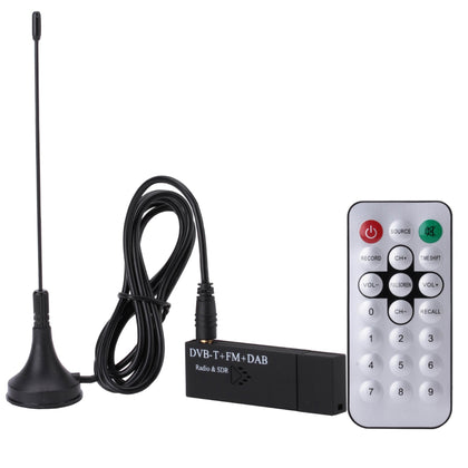 Mini USB DVB-T+FM+DAB TV Stick Receiver USB 2.0 Dongle Stick with Remote Control (Black)
