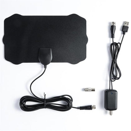 TY22D 50 Miles Range 25dBi High Gain Amplified Digital HDTV Indoor TV Antenna with 3.7m Coaxial Cable & LED Light