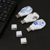 Flowers Blue and White Porcelain Pattern Portable Audio Voice Recorder USB Drive, 4GB, Support Music Playback