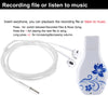 Simple Blue and White Porcelain Pattern Portable Audio Voice Recorder USB Drive, 4GB, Support Music Playback