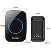 CACAZI A10G One Button One Receivers Self-Powered Wireless Home Cordless Bell, EU Plug(Black)