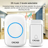 CACAZI A10G One Button One Receivers Self-Powered Wireless Home Cordless Bell, EU Plug(Black)