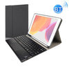 RK102C Detachable Magnetic Plastic Bluetooth Keyboard with Touchpad + Silk Pattern TPU Protective Cover for iPad 10.2, with Pen Slot & Bracket
