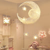 YWXLight Simple Chandelier Children's Room Bedroom Restaurant Chandelier Creative Star Moon Combination Dream Warm Light (Warm White)