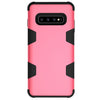 Contrast Color Silicone + PC Shockproof Case for Galaxy S10+ (Rose Red)