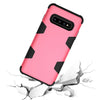 Contrast Color Silicone + PC Shockproof Case for Galaxy S10+ (Rose Red)