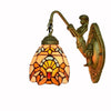 YWXLight Balcony Retro Stained Glass Living Room Dining Room Bedroom Bar Clubhouse Aisle Baroque Wall Lamp (US Plug)