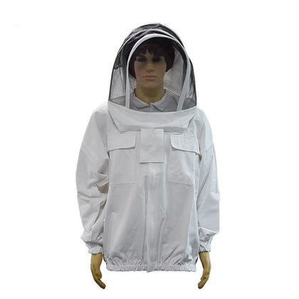 Beekeeping Jacket with Net Protective Veil Smock Bee Suit Coat