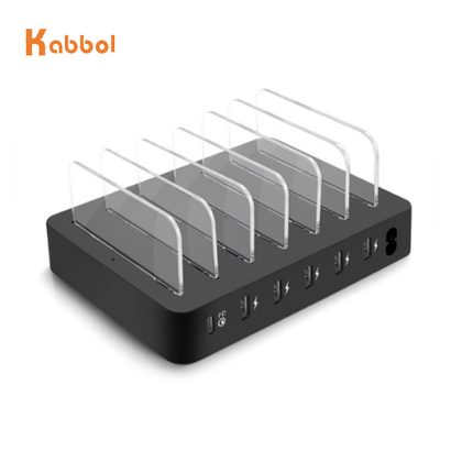 50W 6 Ports USB Charging Station for IPhone, Ipad, Tablet, and Android phones