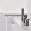 Bathtub Hot And Cold Faucet  Gray Three-piece Set Massage Pool Flower Shower Faucet